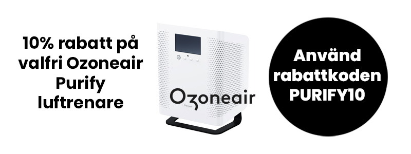 10% rabatt på Ozoneair Purify luftrenare med koden PURIFY10