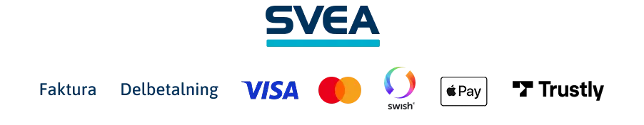 Bild: Ikoner för betalsätten i SveaCheckout, Swish, Faktura, Kort, ApplePay m.m.