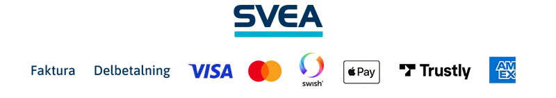 Bild: Ikoner för betalsätten i SveaCheckout, Swish, Faktura, Kort, ApplePay m.m.